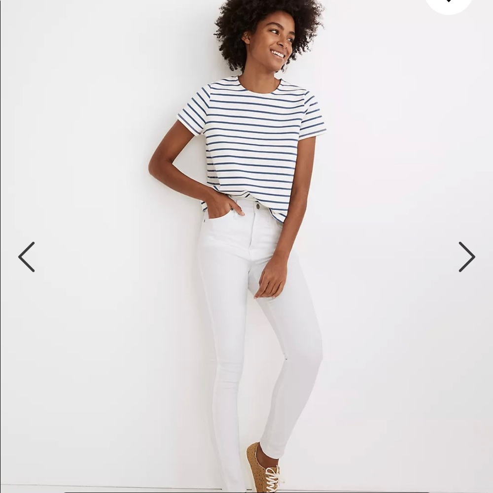 Madewell 10" High-Rise Skinny Jeans in Pure White